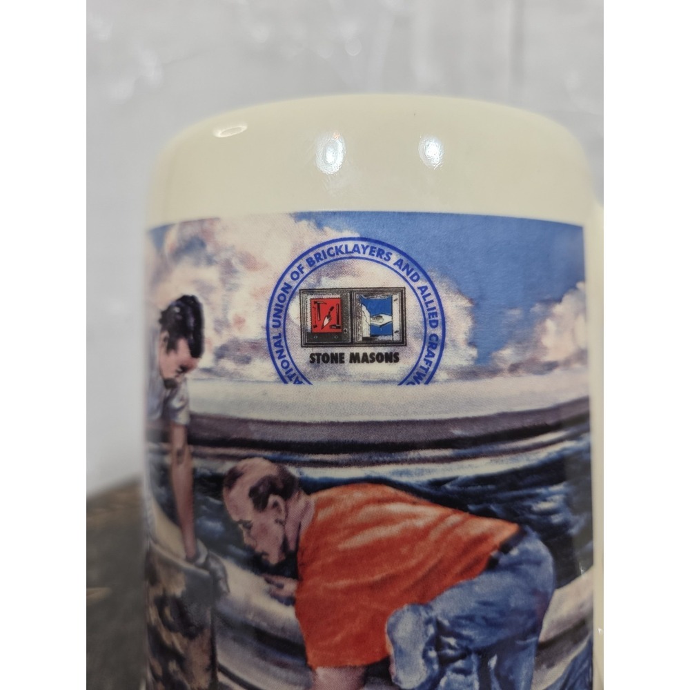 International Union of Bricklayers and Allied Craftworkers Bricklayer Mug Stein - Picture 2 of 8